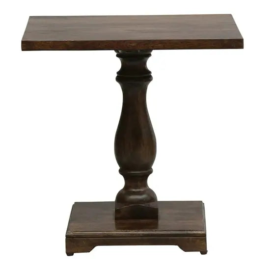 Wooden Square Design WIth Hand Crafted Legs Kaamakshi Side Table Natural.