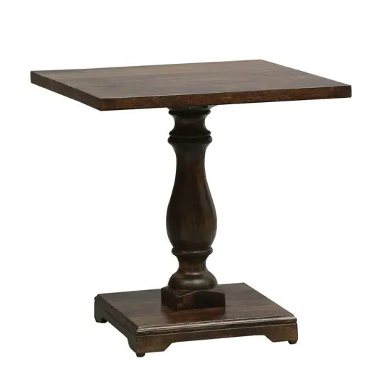 Solid Wood Square Design WIth Hand Crafted Legs Kaamakshi Side Table Natural.
