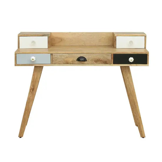 Wooden Multi Rino Desk With Five Drawer For Storage.