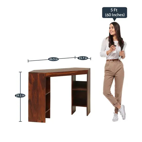 Wooden Corno Dune Desk Made for Corner of Study Rooms.