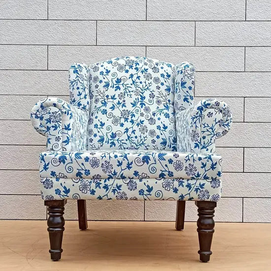 Genova Wing chair Blue The Home Dekor