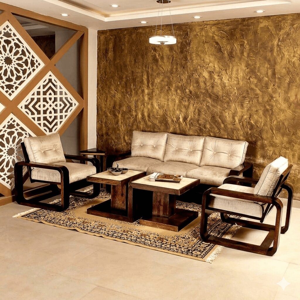 Solid Sheesham Wood five seater Berlin Sofa Set.