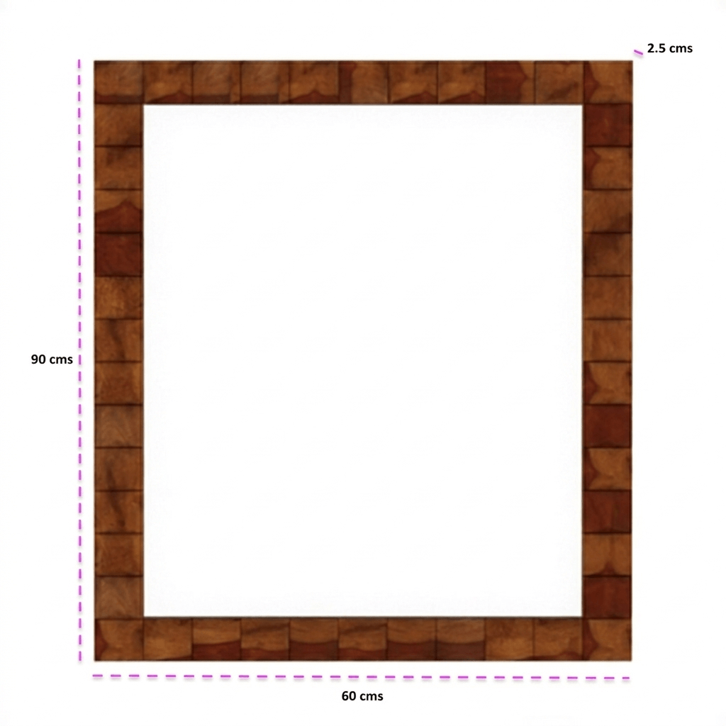 Wooden Geomatric Design Mars Mirror.