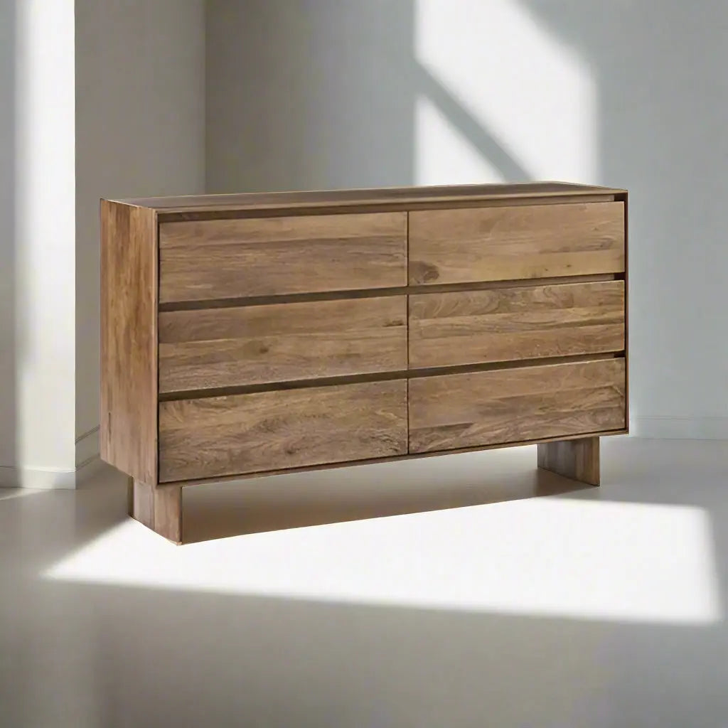 Wooden Six drawer Modern Dresser.