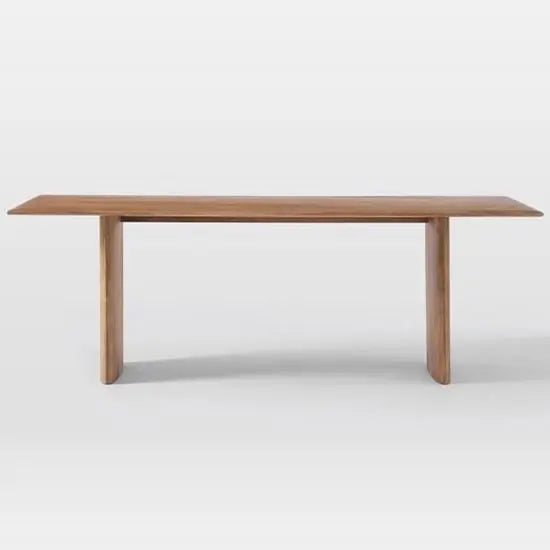 Wooden rectangular shape Modern dining table with two benches.