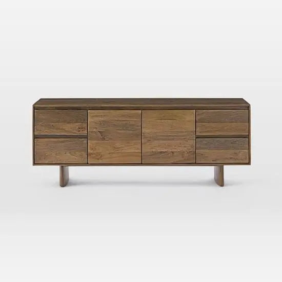 Mango wood Two Door and Four Drawer Modern Tv Unit.