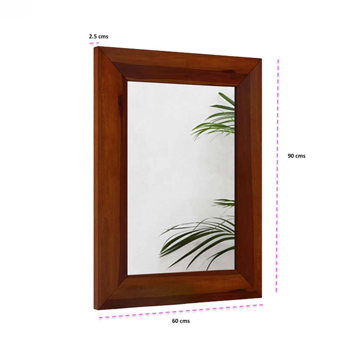 Wooden Rectangle Shaped Neptune Mirror.