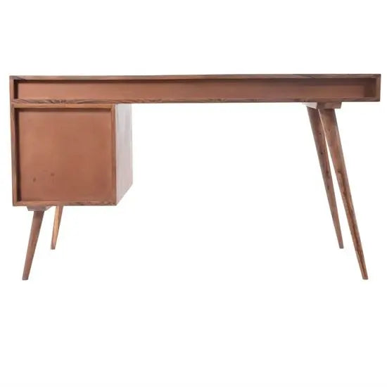 Solid Sheesham Wood Two Drawer Open Shelf Ara Study Table.