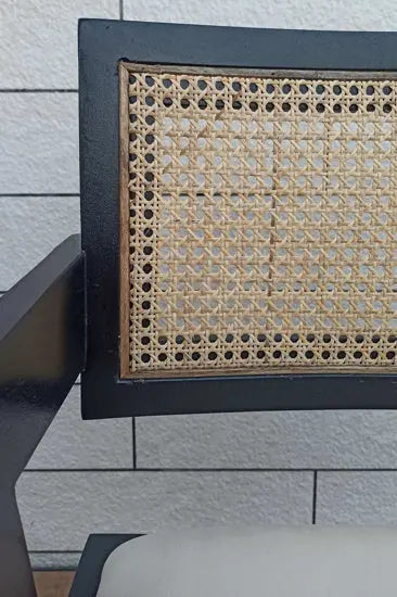 Solid Mango Wood and Natural Cane Atlanta Chair Black.