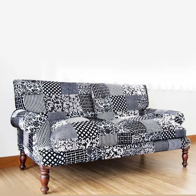 Patterned Black Sparrow Sofa made in Solid sheesham wood