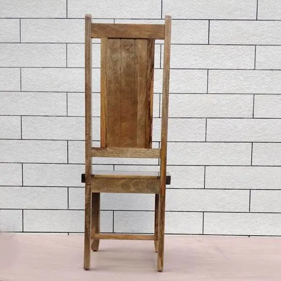 Wooden Devi Dining Chair Finish in Mango Natural With Black Epoxy fill in Chair Top Group.