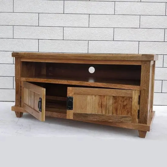 mango wood Two door Sleek look Led cabinet.