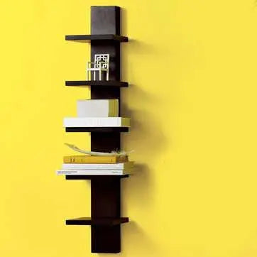 Solid Wood Five Floating shelves in Walnut Finish.