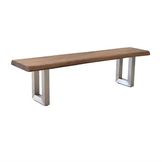 Wooden and Metal legs live edge design log family dining table Set.