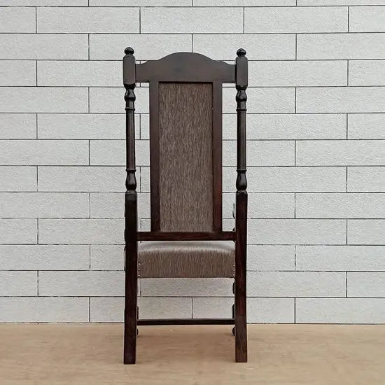 sheesham wood Long back maharaja chair in walnut finish.