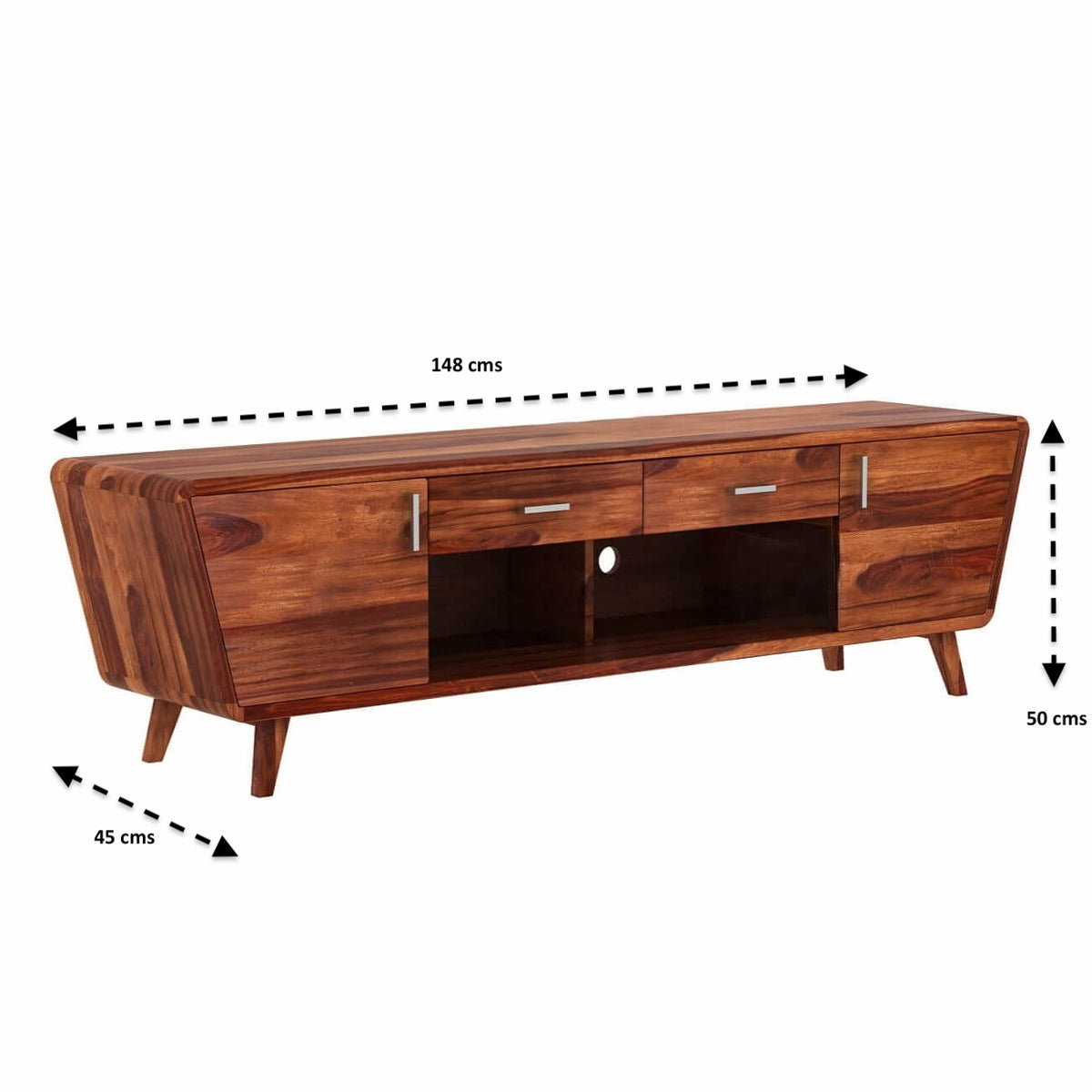 Solid Wood Two Door Two open shelf and Two Drawer Stolek Mars Tv unit.
