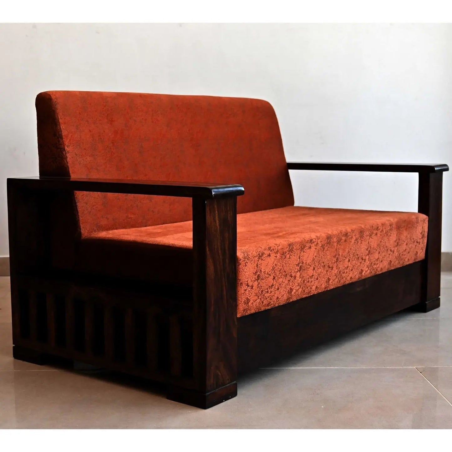 Wooden Magzine Sofa With Side Magzine Rack Massive Wooden Sofa Set.