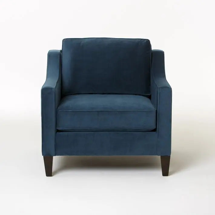 Solid Sheesham Wood One Seater Blue Armrest neon Sofa.