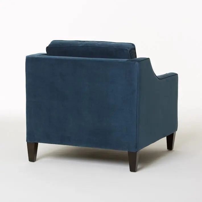 Wooden One Seater Blue Armrest neon Sofa.