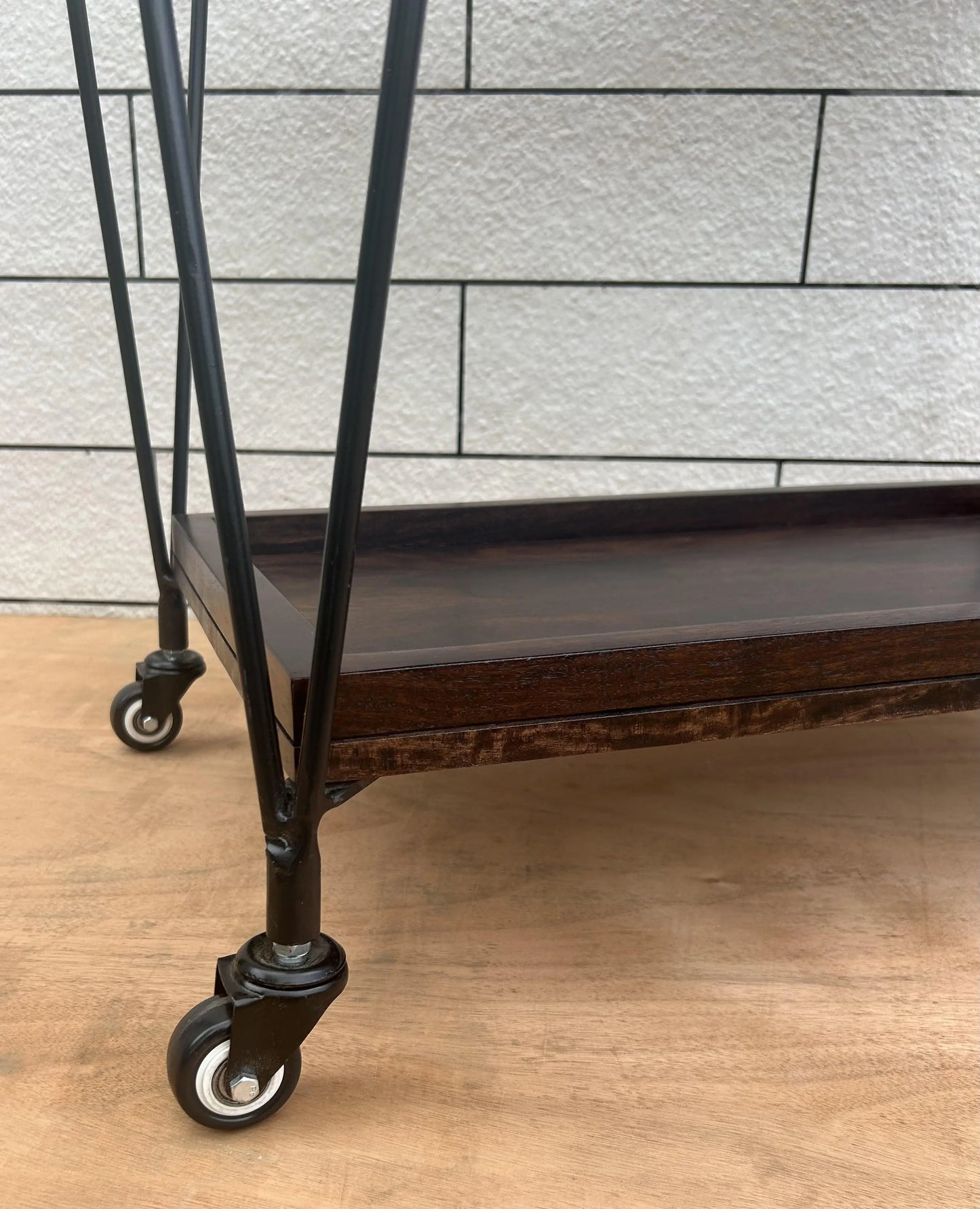 Solid Wood and Metal Frame Oli Serving Trolley.