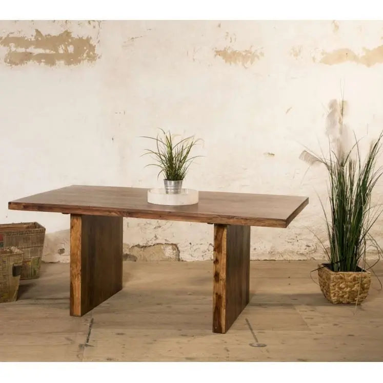 Solid sheesham wood rectangle shape parler dining table.