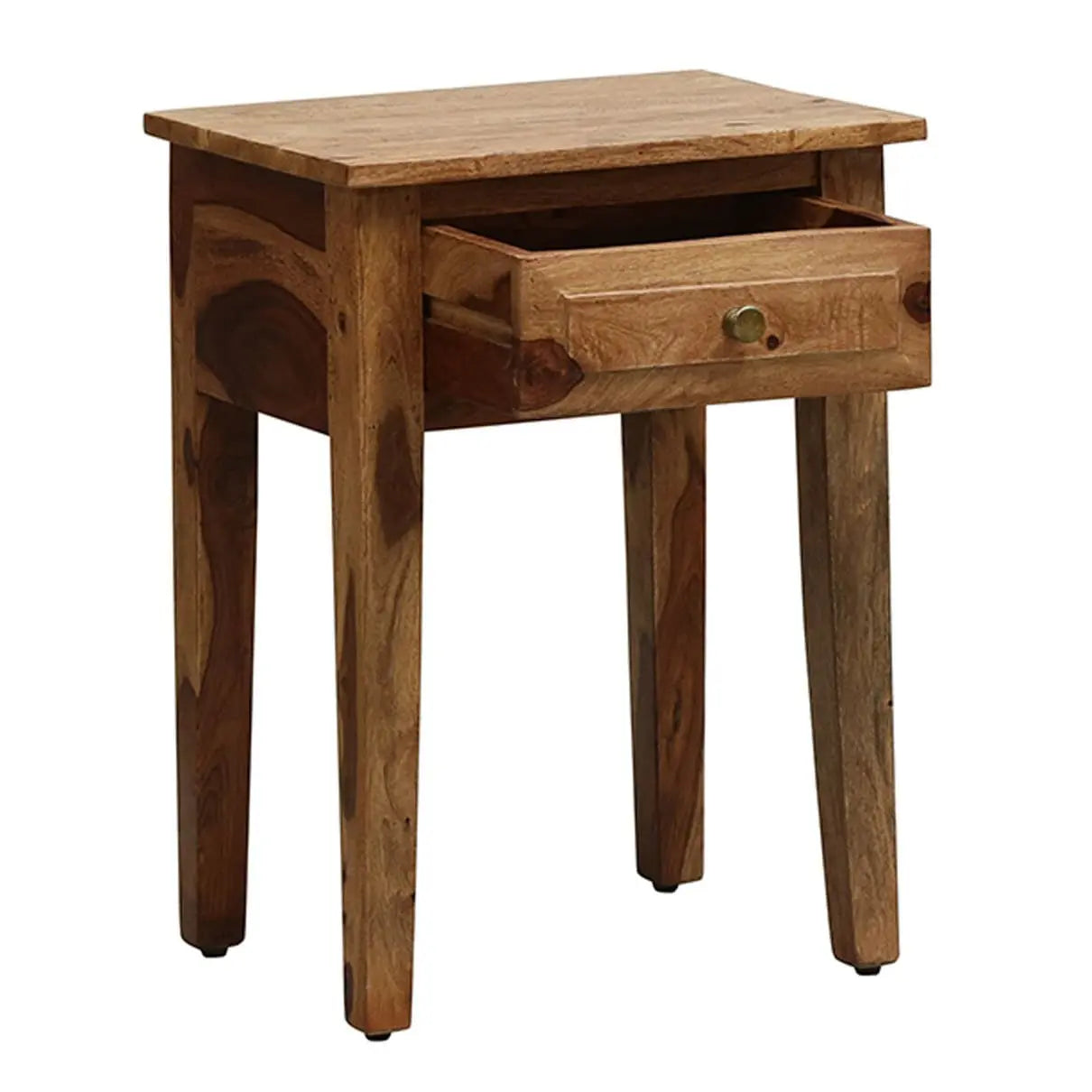 Rectangle shape Solid Wood One Drawer Raj Mahal End Table.