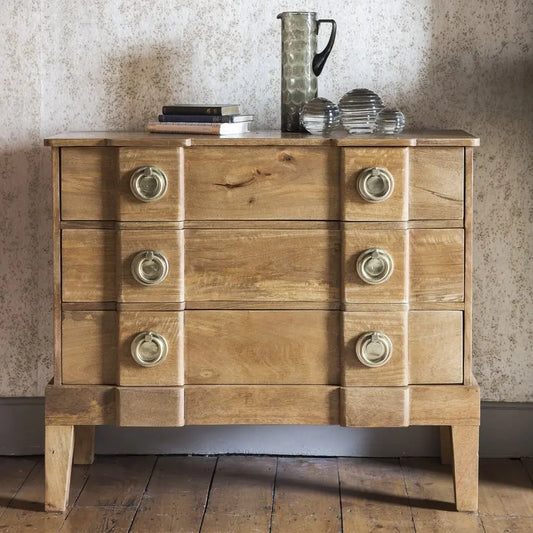 Solid Wood Three Drawer Ran chest.