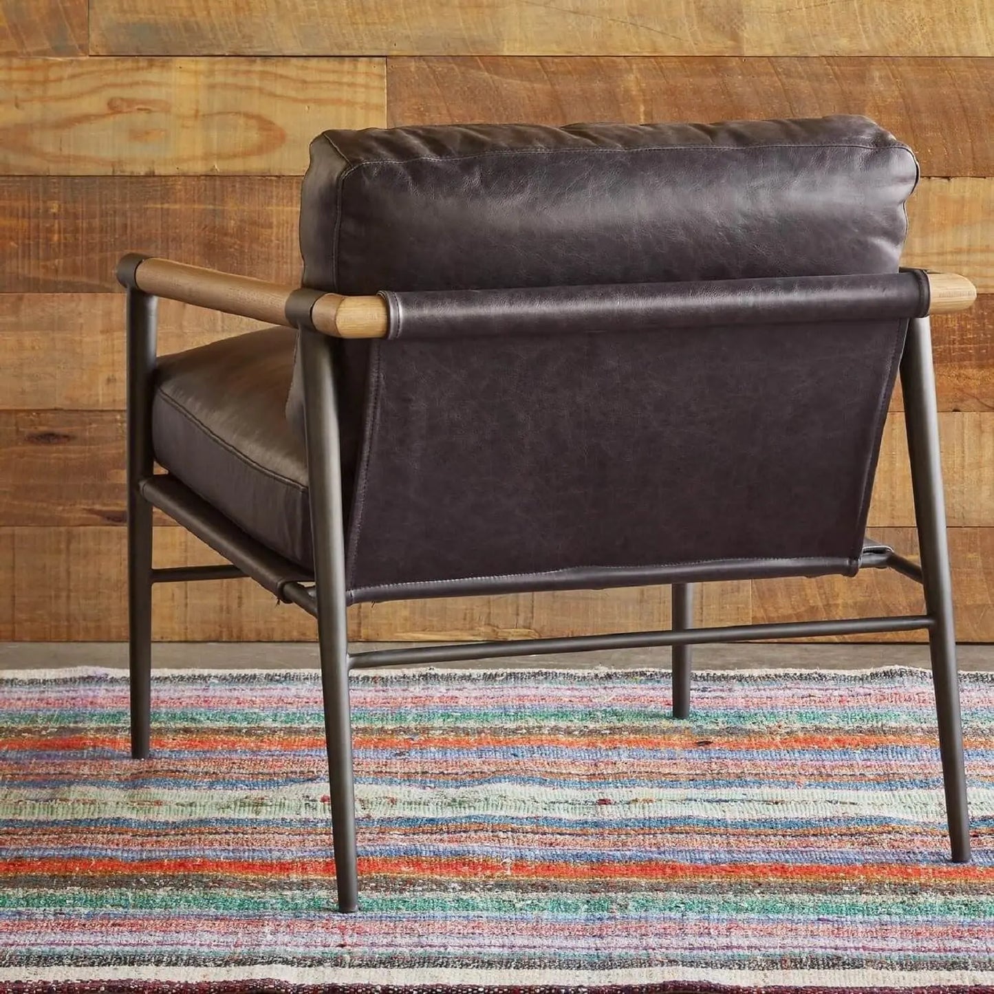 Sheesham wood and Metal Frame Sereta armchair.