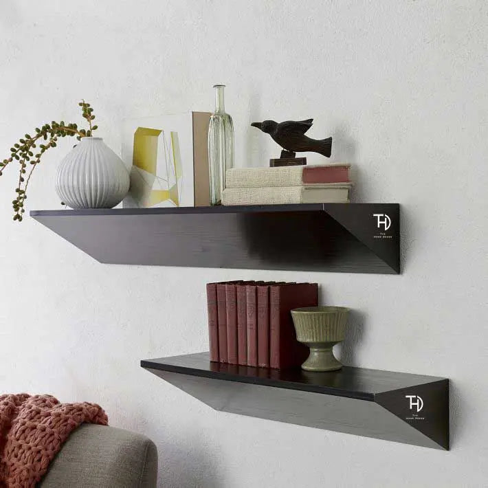 Triangle Design Black Two Pcs Trio Wall Rack made in Mdf.