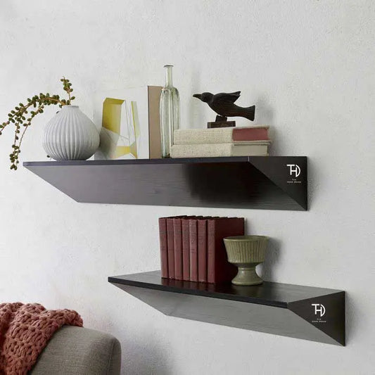 Triangle Design Black Two Pcs Trio Wall Rack made in Mdf.