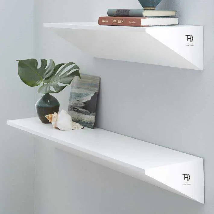Triangle Design White Two Pcs Trio Wall Rack made in Mdf.
