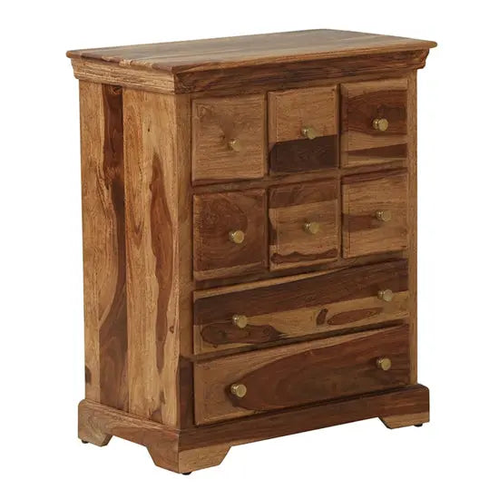 eight drawer TT vintage dresser madein solid wood in two tone finish.