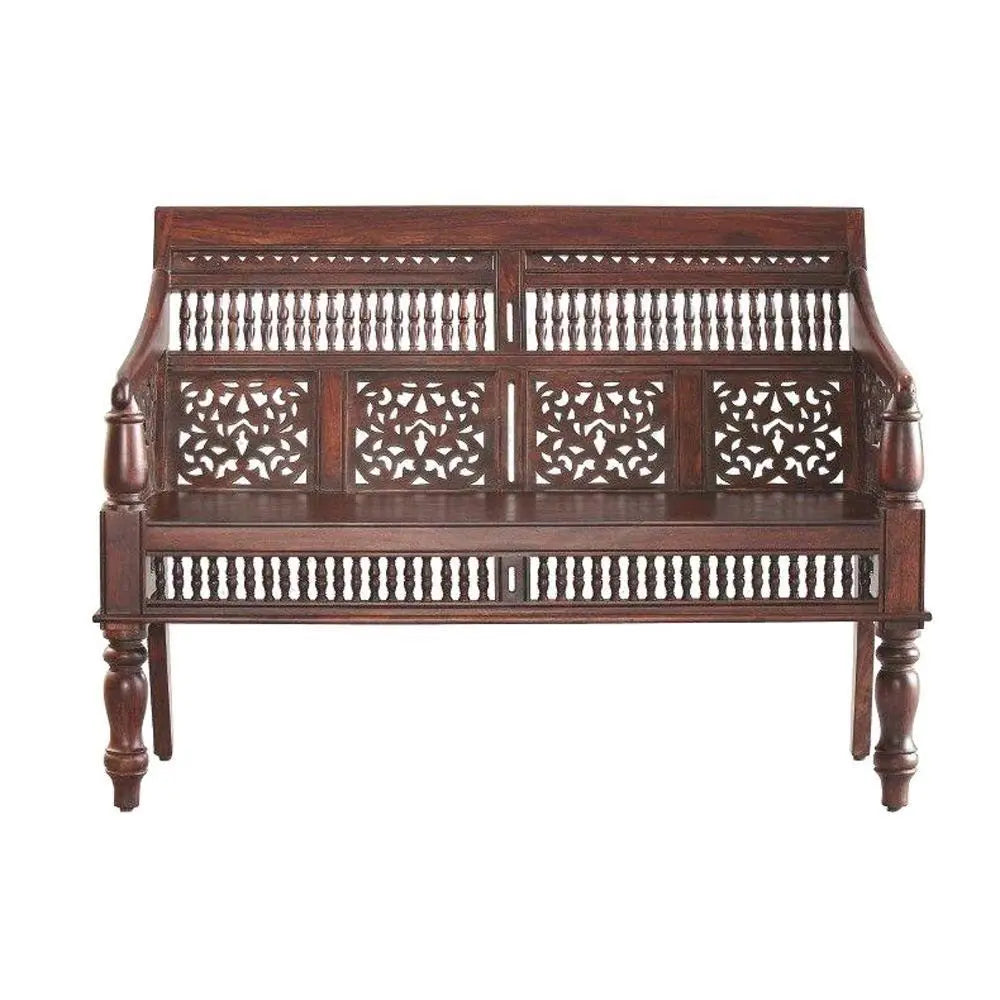 Wooden Intricate Carving and Ghirlee Design Vintage Single seat sofa.