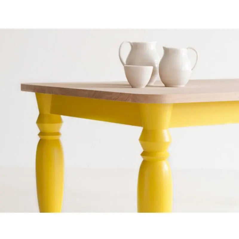 Mango Wood Top Round Edge Carved Leg Yellora Dining Table.