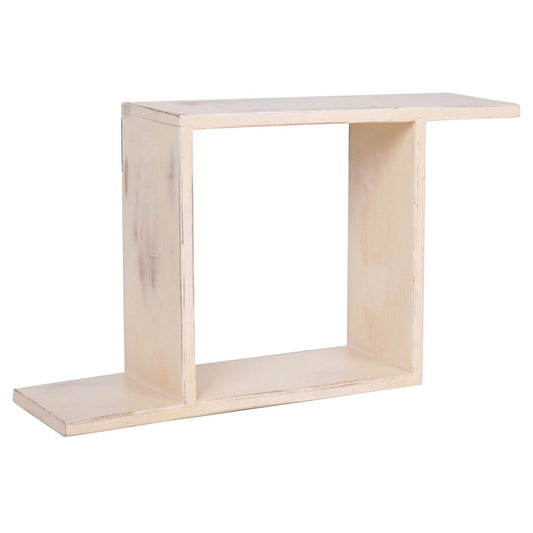 Wooden shelf with a minimalist Z design.