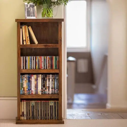 Four Shelf Cd Rack Mishipa Made in Solid Sheesham Wood.