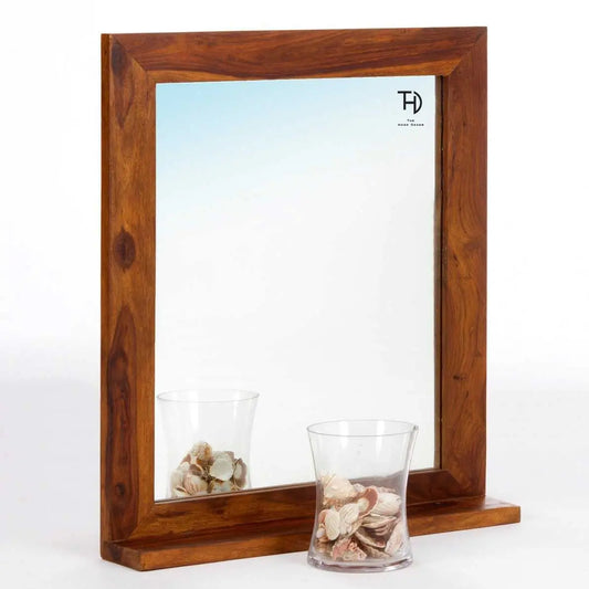 Solid wood comb holder Latin mirror frame honey. 