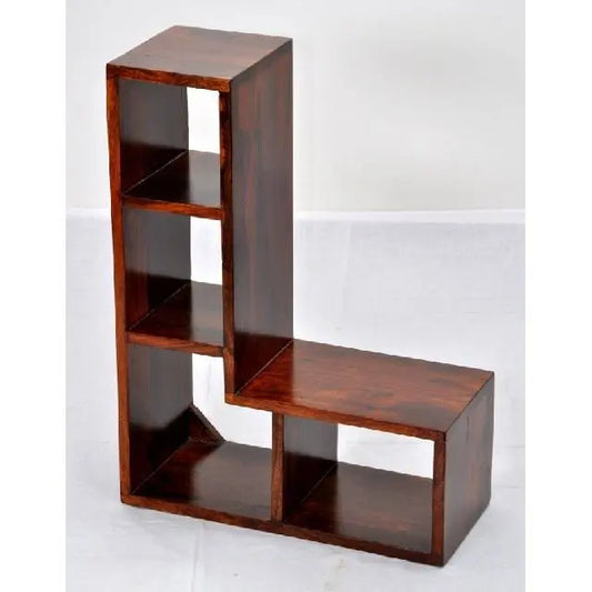 Wooden L-shaped wall Shelf.