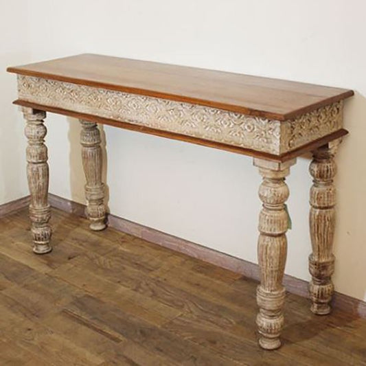 Rustic White Console Table