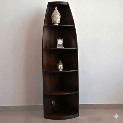 Designer Five Shelf Corno Bookcase Keeps Books and Other Decorative items. This Corno Bookcase Looks So Classy. 