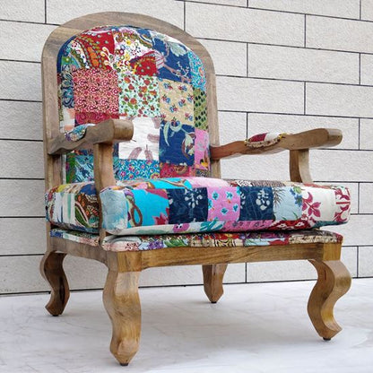 Patchwork Charles Chair with Stool