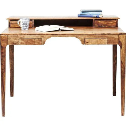 Sheesham Wood Four Drawer Owada Desk Natural. 