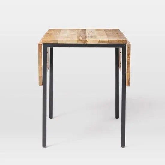 Mango Wood and Metal Legs Lowe Extension Table. 
