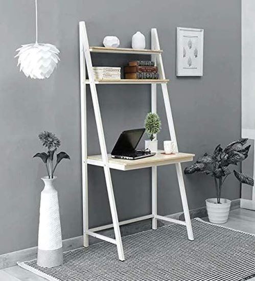 Ladder Study Table White - The Home Dekor