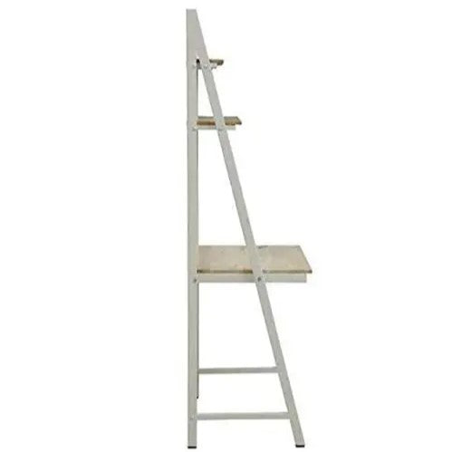 Ladder Study Table White Made in Solid Mango Wood and Metal Frame. 