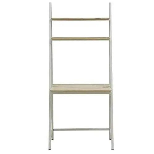 Solid Wood and Metal Frame Ladder Study Table White.