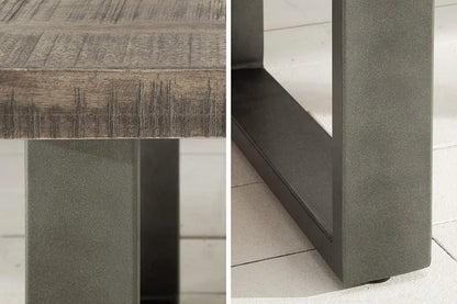 Solid wood and metal frame rectangle shaped dark jett coffee table.   