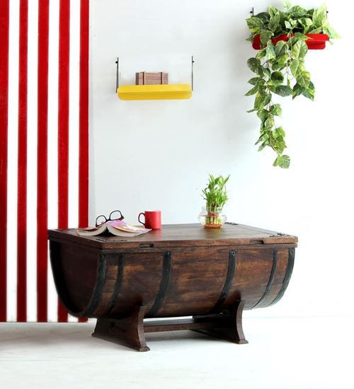 Barrel Coffee Table Walnut