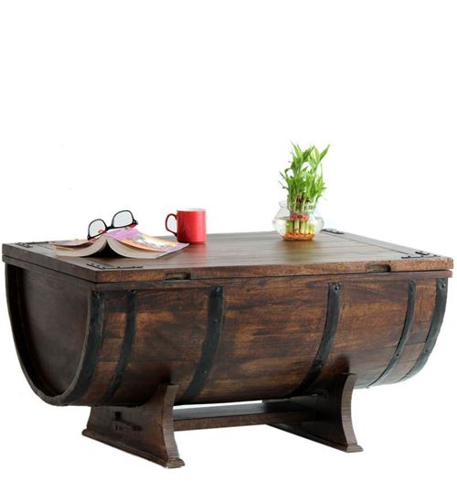 Barrel Coffee Table Walnut