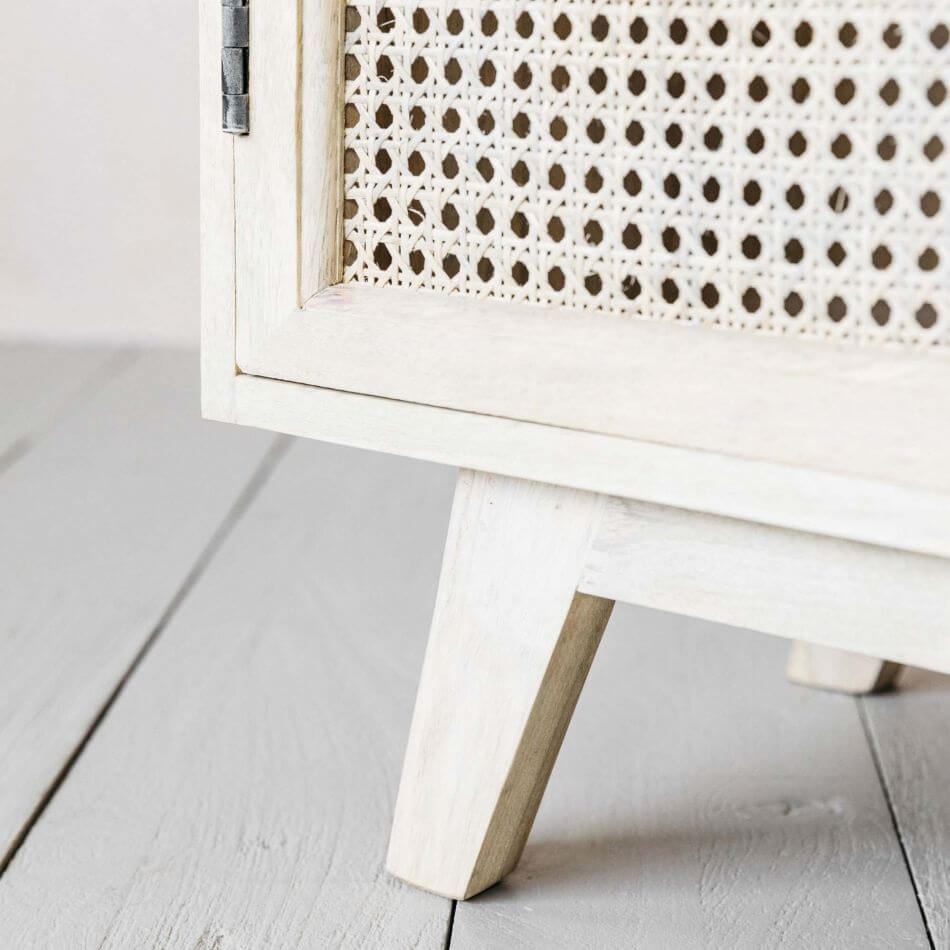 Mango Wood and Natural Cane Four Doors Atlanta Sideboard. 